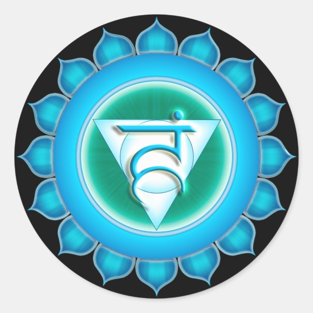 Pegatina Redonda Vishuddha o Throat the 5th Chakra (Anverso)
