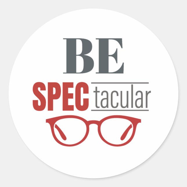 Pegatina Redonda Visión óptica optometrista divertida de Be SpecTac (Anverso)