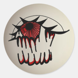 Pegatina Redonda Visión Psicodélica de Captura de Sangre