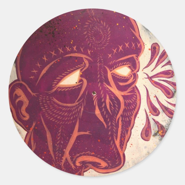 Pegatina Redonda Visiones de Swami (Anverso)