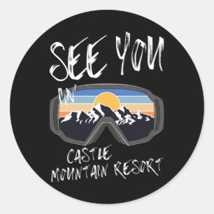 Pegatina Redonda Visita Castle Mountain Resort Vacation Ski Gog