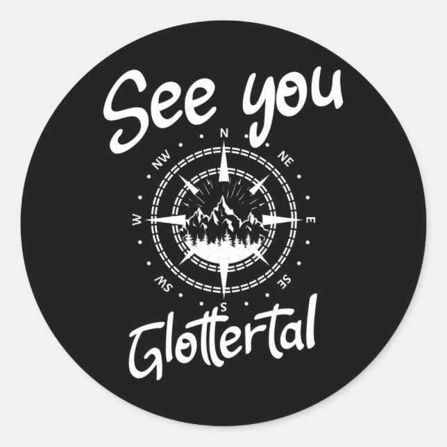 Pegatina Redonda Visita Glottertal Alemania Vacation Ski Com (Anverso)