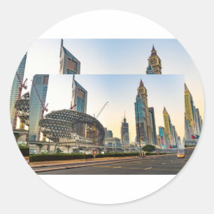 Pegatina Redonda Visita guiada por la ciudad de Abu Dhabi