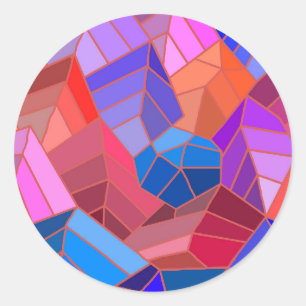 Pegatina Redonda Vista de montañas de fantasía desde el cielo