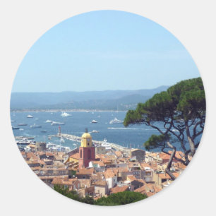 Pegatina Redonda vista de st tropez