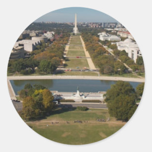 Pegatina Redonda Vista panorámica de Washington DC