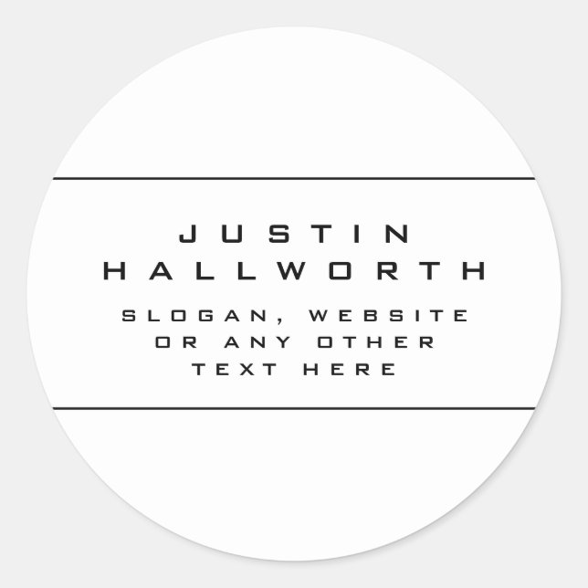 Pegatina Redonda Vista única en blanco y negro (Anverso)