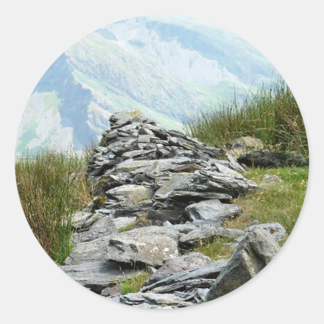 PEGATINA REDONDA VISTAS DE GALES (Anverso)