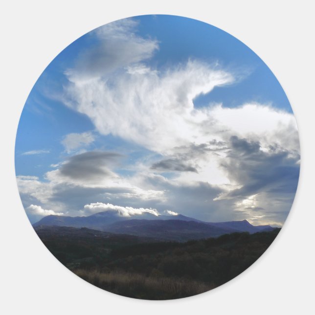 PEGATINA REDONDA VISTAS DE GALES (Anverso)