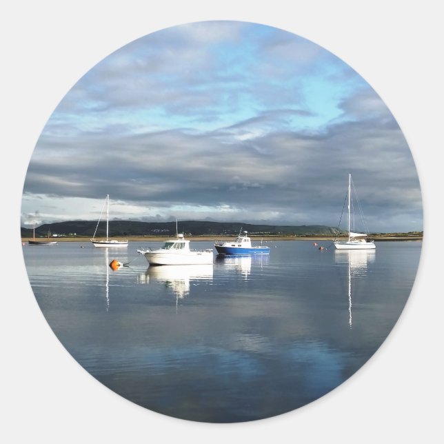 PEGATINA REDONDA VISTAS DE GALES (Anverso)