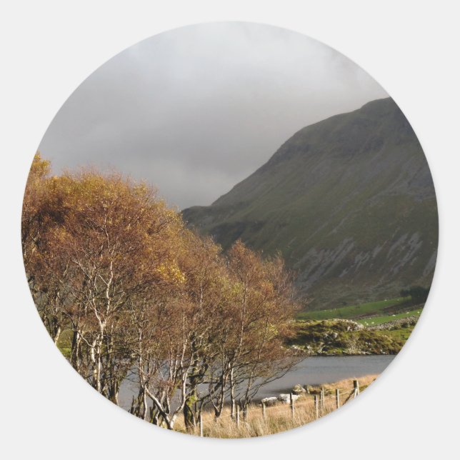 PEGATINA REDONDA VISTAS DE GALES (Anverso)