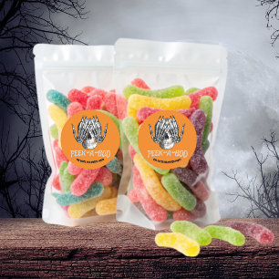 Pegatina Redonda Vistazo A Boo Halloween Espeluznante Cráneo de Hor