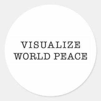 Pegatina Redonda Visualizar la paz mundial