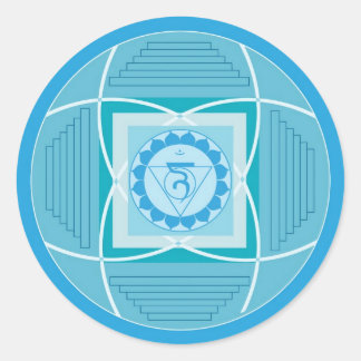Pegatina Redonda Visuddha Chakra Mandala