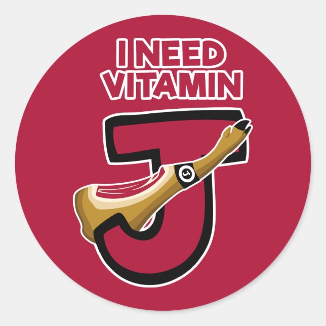 Pegatina Redonda Vitamina J (Anverso)