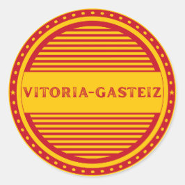 Pegatina Redonda Vitoria-Gasteiz City Pride Emblem Spanish Identity