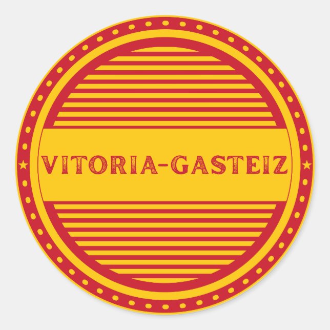 Pegatina Redonda Vitoria-Gasteiz City Pride Emblem Spanish Identity (Anverso)