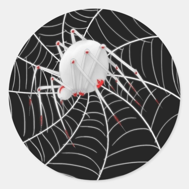 Pegatina Redonda Viuda blanca (Anverso)
