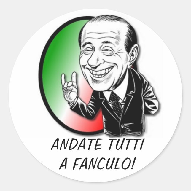 PEGATINA REDONDA ¡VIVA BERLUSCONI! (Anverso)