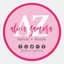 Pegatina Redonda Viva el moderno Personalizado de influencia en los