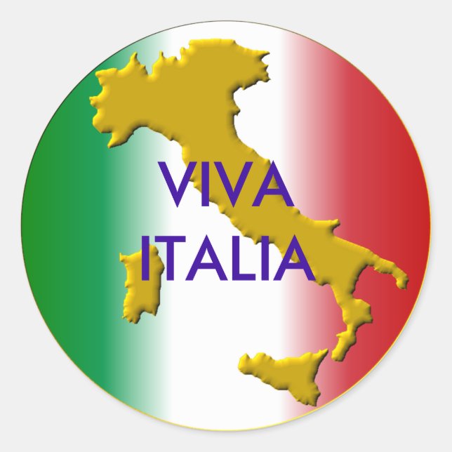 Pegatina Redonda viva Italia (Anverso)