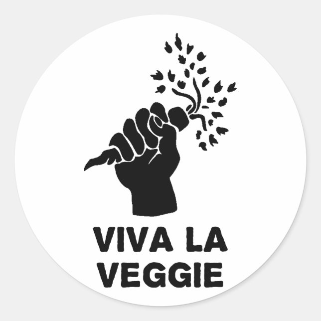 Pegatina Redonda Viva La Veggie (Anverso)