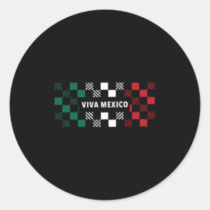 Pegatina Redonda Viva México Niño Chica Independencia Mexicana Lon