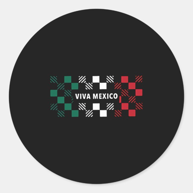 Pegatina Redonda Viva México Niño Chica Independencia Mexicana Lon (Anverso)