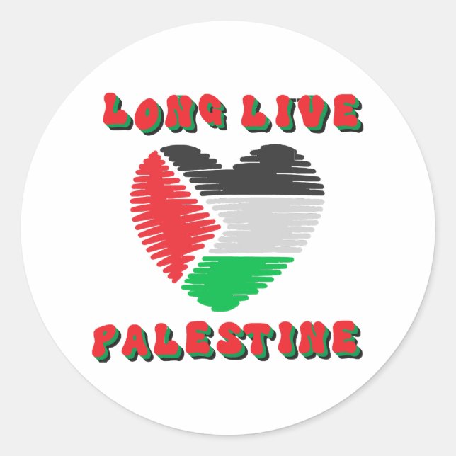 Pegatina Redonda Viva Palestina (Anverso)