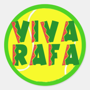 Pegatina Redonda VIVA RAFA con pista de tenis