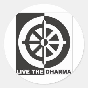 Pegatina Redonda Vive el Dharma