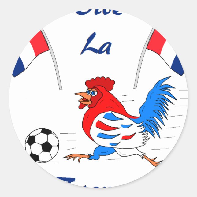 Pegatina Redonda Vive La Francia (Anverso)
