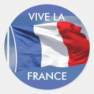 Pegatina Redonda ¡Vive la Francia!