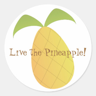 Pegatina Redonda Vive la piña