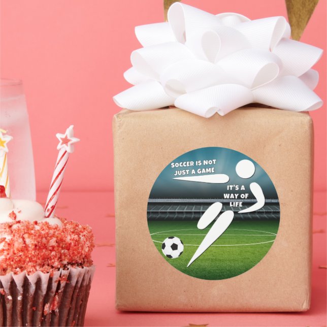 Pegatina Redonda Vive la vida del fútbol (Fiesta)