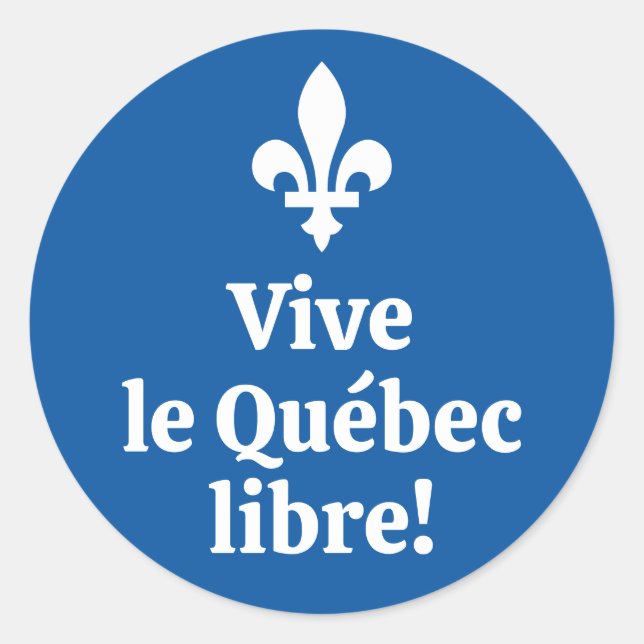 Pegatina Redonda ¡Vive le Québec libre! (Anverso)