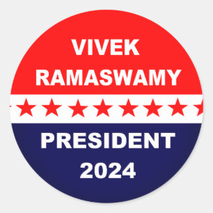 Pegatina Redonda Vivek Ramaswamy President 2024