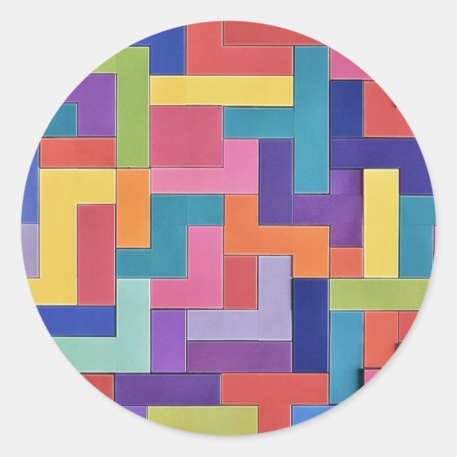 Pegatina Redonda Vivid Grid (Anverso)