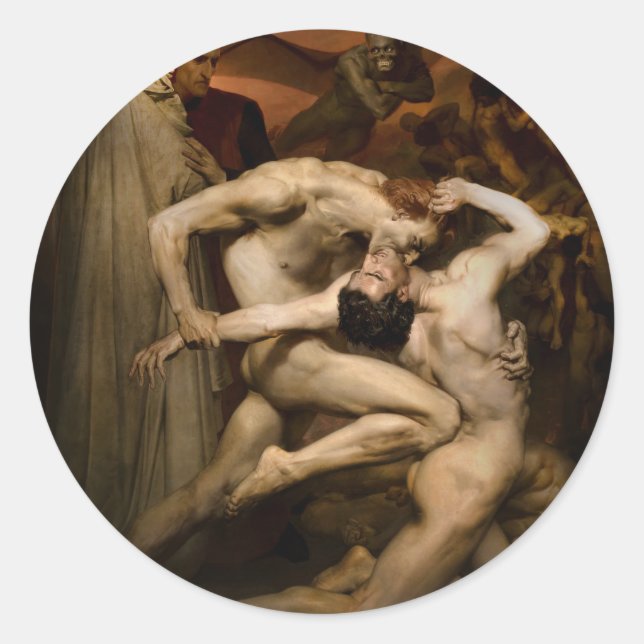 Pegatina Redonda Vivid Retro - Dante y Virgil (Anverso)