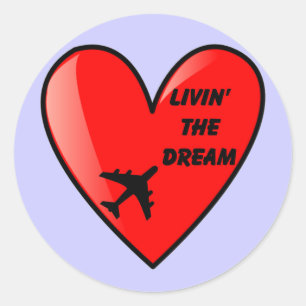 Pegatina Redonda Viviendo el corazón ideal