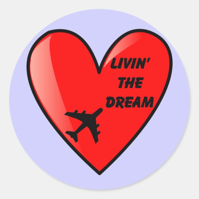 Pegatina Redonda Viviendo el corazón soñado (Anverso)