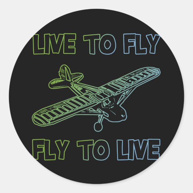 PEGATINA REDONDA VIVIR PARA VOLAR, VOLAR PARA VIVIR (Anverso)