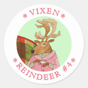 Pegatina Redonda VIXEN REINDEER Grandes Pegatinas Redondos