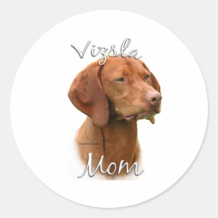 Pegatina Redonda Vizsla Mom 2