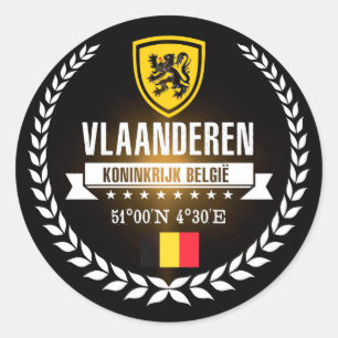Pegatina Redonda Vlaanderen