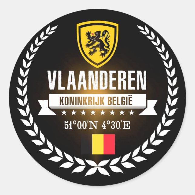 Pegatina Redonda Vlaanderen (Anverso)