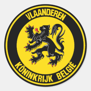 Pegatina Redonda Vlaanderen Round Emblem