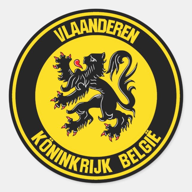 Pegatina Redonda Vlaanderen Round Emblem (Anverso)