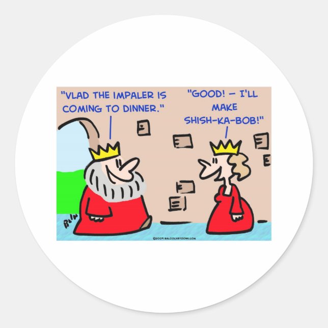Pegatina Redonda vlad del rey la shish-ka-sacudida del impaler (Anverso)