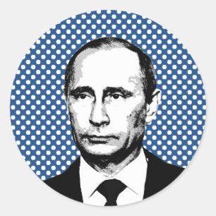 Pegatina Redonda Vladamir Putin -- Líder Internacional -.png